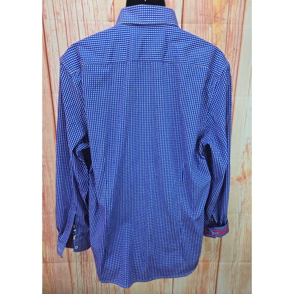 Robert Graham Mens Tailored Fit Checkered Dress Shirt 2XL - Picture 2 of 9